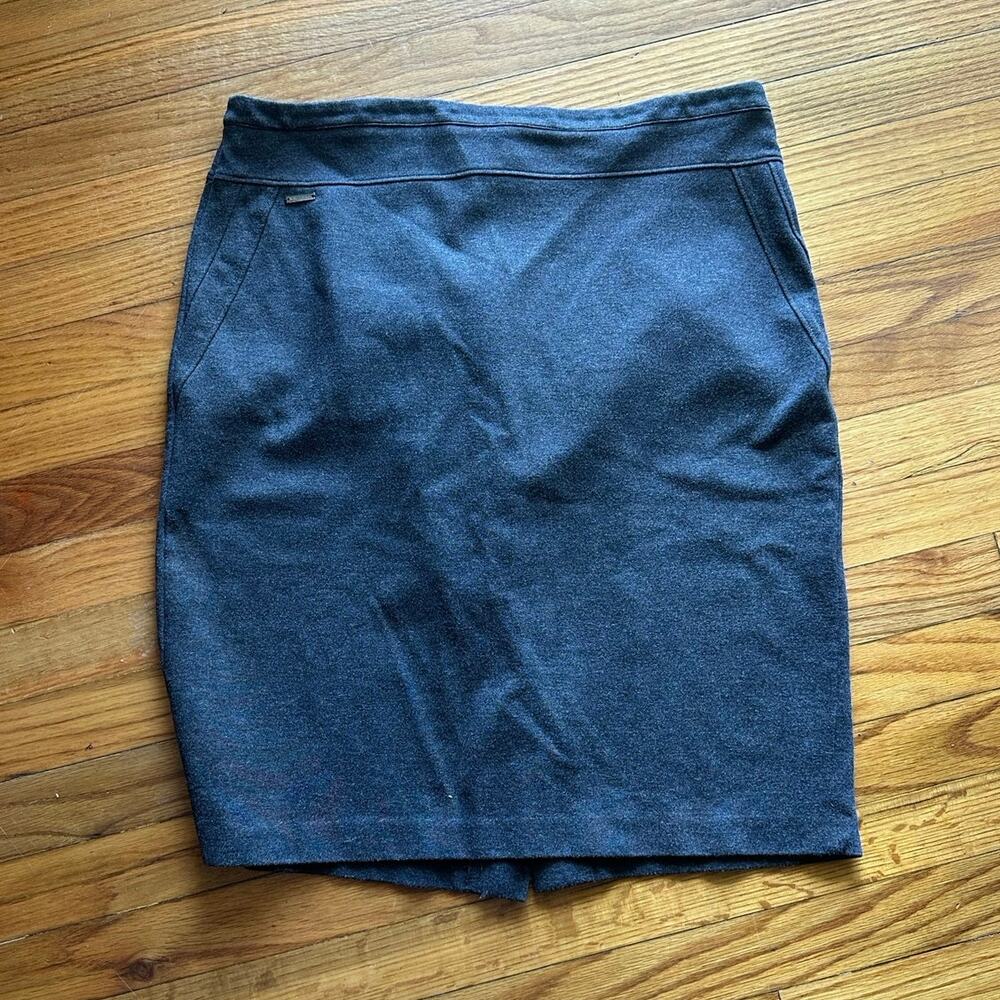 T Tahari Charcoal Midi Pencil Skirt XL Modern Sophisticate
